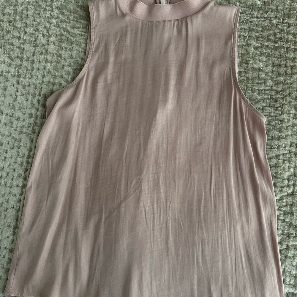 A New Day Pink Sleeveless Mandarin Collar Tank Top